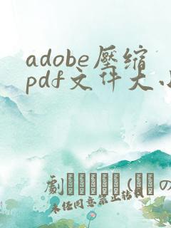 adobe压缩pdf文件大小