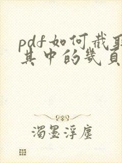 pdf如何截取其中的几页