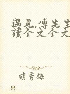遇见,傅先生阅读全文全文