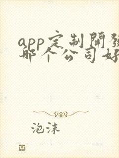 app定制开发哪个公司好
