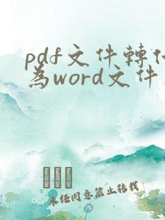 pdf文件转化为word文件
