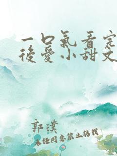 一口气看完先婚后爱小甜文