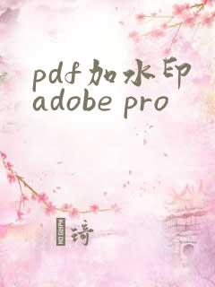 pdf加水印 adobe pro