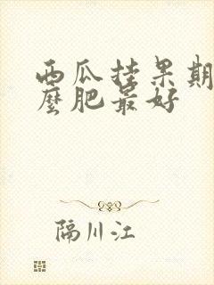 西瓜挂果期施什么肥最好