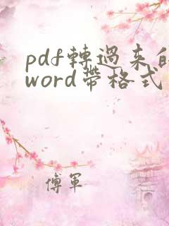 pdf转过来的word带格式怎么消除