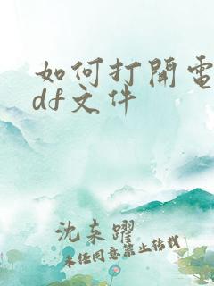 如何打开电脑pdf文件