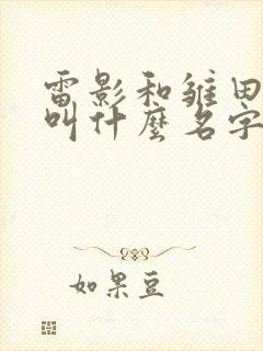 雷影和雏田漫画叫什么名字