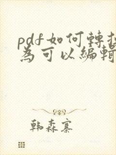 pdf如何转换为可以编辑的word