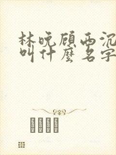 林晚顾西沉小说叫什么名字