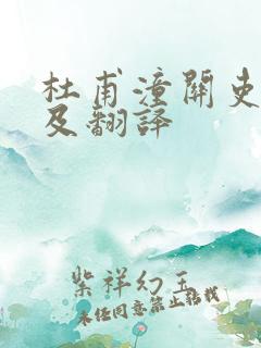 杜甫潼关吏原文及翻译