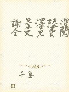 谢晨泽陆浓小说全文免费阅读