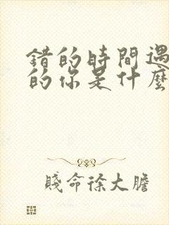 错的时间遇到对的你是什么歌