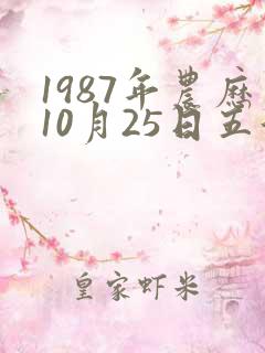 1987年农历10月25日五行中属什么
