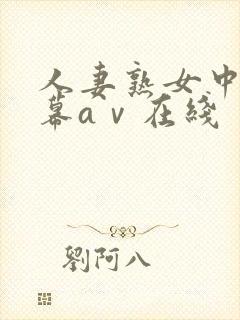 人妻熟女中文字幕aⅴ在线