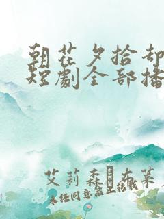 朝花夕拾却已迟短剧全部播放