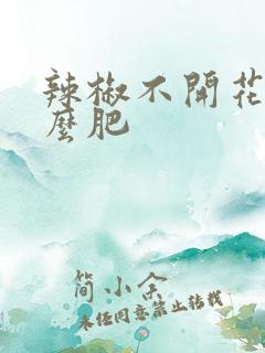 辣椒不开花施什么肥