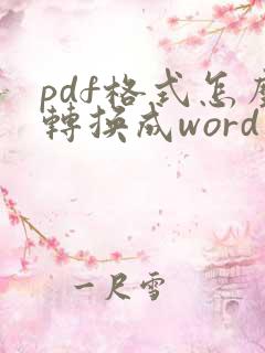 pdf格式怎么转换成word文档