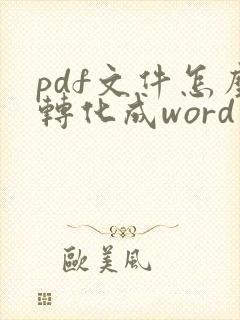pdf文件怎么转化成word文件