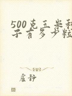500克玉米种子有多少粒