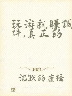 玩游戏赚钱的软件,真正的