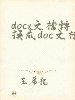 docx文档转换成doc文档