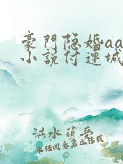豪门隐婚aa制小说付连城和容颜