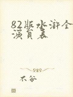 82版水浒全部演员表