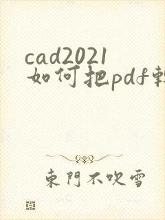 cad2021如何把pdf转成cad格式