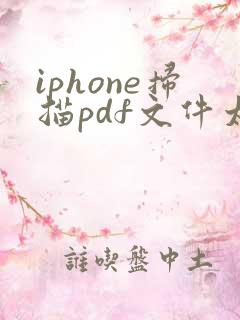 iphone扫描pdf文件太大