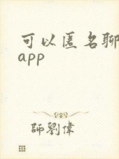 可以匿名聊天的app