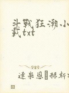 斗战狂潮小说下载txt