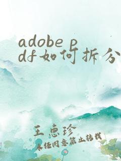 adobe pdf如何拆分成多个pdf