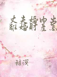 丈夫婚内出轨,离婚财产怎么分割