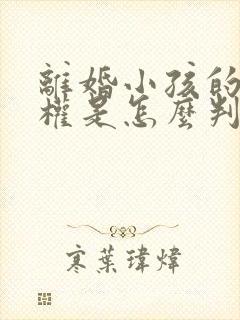 离婚小孩的抚养权是怎么判定的