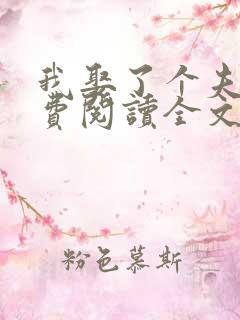 我娶了个夫人免费阅读全文无弹窗