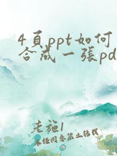 4页ppt如何合成一张pdf