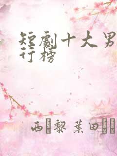 短剧十大男神排行榜