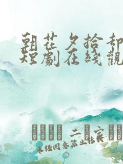 朝花夕拾却已迟短剧在线观看