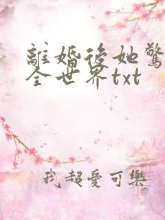 离婚后她惊艳了全世界txt