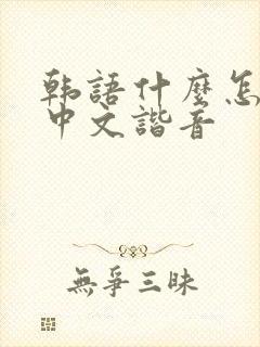 韩语什么怎么说中文谐音