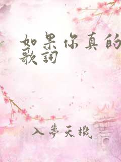 如果你真的爱我歌词