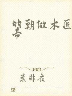 明朝做木匠的皇帝