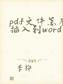 pdf文件怎么插入到word里面