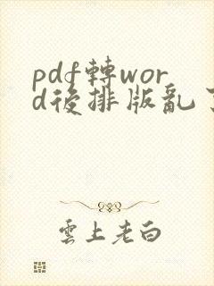 pdf转word后排版乱了怎么调整
