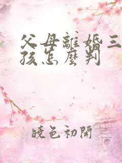 父母离婚三岁男孩怎么判