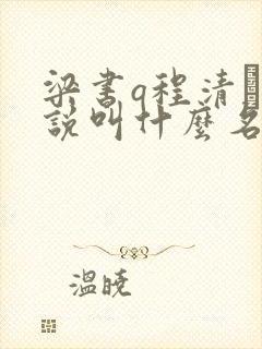 梁书q程清玙小说叫什么名字