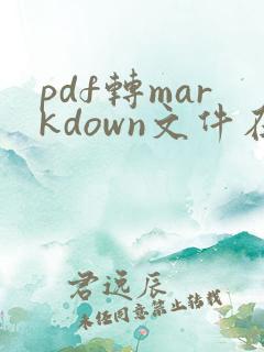 pdf转markdown文件在线