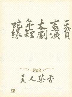 蛇年大吉天降奇缘短剧演员表