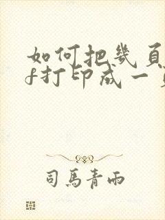 如何把几页pdf打印成一页
