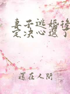妻子逃婚后我下定决心选了她的小说